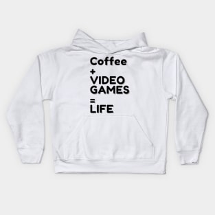 Coffee and Video Games is Life Kids Hoodie